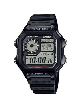 ⚡Men Classic Japanese-Quartz Watch with Resin Strap Black Resin Water resistant